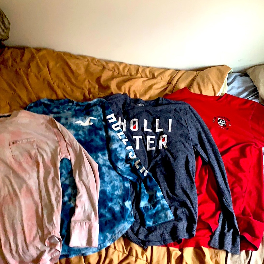 4 new hollister long sleeve shirts.